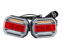 AGRISHOP Luces LED magnéticas de 10-30 V para remolque, luz trasera de remolque, enchufe magnético de 7 pines, cable de 7,5 m, indicador secuencial de flujo dinámico, impermeable, para caravana