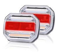 AGRISHOP Luces traseras para Remolque LED 12V luces led para remolque 10-30V Dinámica Secuencial Fluido Indicadora con Cinco Funciones Impermeable Para Camion Remolque Tractor homologadas E-mark