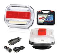 AGRISHOP Magnético Inalámbrico Pilotos Led Remolque Homologados Luces Traseras Para Remolque Coches Wireless Kit Pilotos Luces Remolque Magnéticas Recargable Impermeable CE