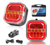 AGRISHOP Magnético Pilotos Led Remolque Homologados ECE EMC R10 Impermeable 5 Funciones Wireless Kit Pilotos Luces Traseras Para Remolque Coches