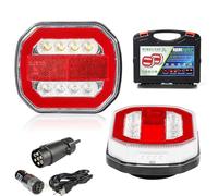AGRISHOP Pilotos Led Remolque Homologados,Magnético Inalámbrico Pilotos Remolque Impermeable Wifi Luces Traseras Para Remolque Coches Wireless Kit Pilotos Luces Remolque Magnéticas Recargable CE