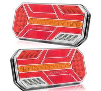 AGRISHOP Pilotos Traseros Remolque 12/24v Led Homologado,7Funciones 2pcs Kit Luces Traseras Piloto Trasero Remolque Camión Van Caravan Pilotos Traseras Remolque Tractor Impermeable Sumergible