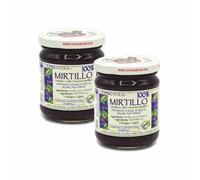 Agritur - Compota de arándanos 100% ecológica, sin azúcares añadidos, natural y artesanal, ideal para el desayuno y la merienda, perfecta como condimento para postres, pack de 2 × 210 g