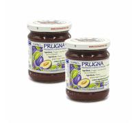 Agritur - Compota de ciruela ecológica, sin azúcares añadidos, solo azúcares de la fruta, natural, ideal para el desayuno y la merienda, perfecta como condimento para postres, pack de 2×210 g
