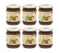 Agritur - Compota de fresa 100% ecológica, sin azúcares añadidos, natural y artesanal, ideal para el desayuno y la merienda, perfecta como aderezo para postres, pack de 6 × 210 g