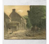 Agriturismo A Gruchy Jean-François Millet, jfm15 cuadro impreso sobre lienzo, Fine art, listo para colgar, 50 x 40 cm