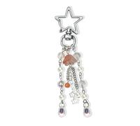 Agromusk Llavero de medusa, lindo llavero de coche Y2K para mujeres y niñas, bolsa de medusas, accesorios para bolso, decoración de gelatina de estrella, Naranja, talla única