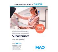 Agrupación profesional de personal funcionario subalterno de la Administración general de la Comunidad Autónoma de Galicia. Test del temario