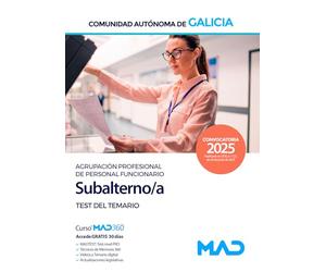 Agrupación profesional de personal funcionario subalterno de la Administración general de la Comunidad Autónoma de Galicia. Test del temario
