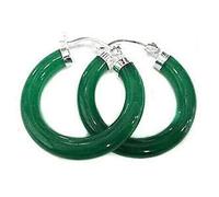 AGSTA Hermosos Pendientes Redondos de Piedra de Jade Verde Natural, Pendientes de Mujer, Pendientes de Jade, Regalos for el día de la Madre, Pendientes de Tuerca de Jade
