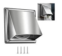 AGSYFFD Cubierta de ventilación de 100 mm, rejilla de pared externa de acero inoxidable 304 con obturador de corriente, ventilación de aire resistente a la intemperie para secadora, ventilador