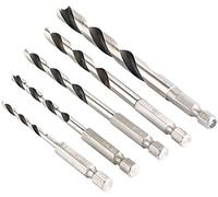 AGT Juegos de brocas - Taladro de broca: Juego de taladros para madera para destornilladores inalámbricos, 3-8 mm, 5 piezas (Juego de brocas, perforar Con Portabrocas hexagonal)