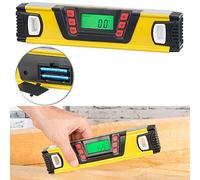 AGT Niveles de albañilería - Transportador: Nivel digital, 25 cm, función de medición de ángulos (ángulo Herramienta, nivel burbuja con Transportador, Imanes)