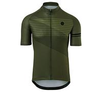 AGU Striped Cycling Jersey Men Essential, Breathable Short Sleeve Jersey Shirt, Quick Drying Material, Cycling Clothing for Men, 100% Polyester Interlock, Slim Fit