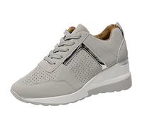 Agua de Mar de Cuero con Cordones Transpirables Suela Gruesa Zapatos Deportivos Casual Zapatos Deportivos en Oferta, gris, 42 EU