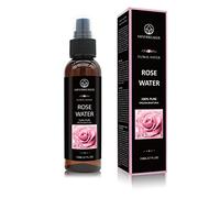 Agua de rosas orgánica: grado terapéutico, puro, búlgaro, sin hexano, sin alcohol: lo mejor para tóner facial, piel, cabello, cuidado del cuerpo, spray de viaje: rociador de niebla fina (110 ml)