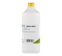 Agua destilada Aqua Dest - botella de 1000 ml, agua no estéril y microfiltrada, agua de laboratorio