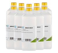 Agua destilada Aqua Dest de Medicalcorner24®, no esterilizada, microfiltrada, 10 unidades de 1000 ml