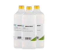 Agua destilada Aqua Dest de Medicalcorner24®, no esterilizada, microfiltrada, 3 x 1000 ml