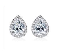 Agua Diamante Estudio de diamantes Pendientes de boda de promesa de estadio para mujeres Pendientes de alta gama