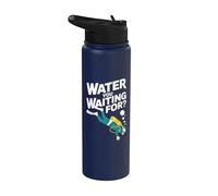 Agua Esperando Buceo Buceo Humor Stainless Steel Insulated Water Bottle