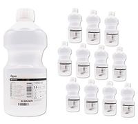 Agua estéril Aqua B. Braun 12 litros (12 x 1000 ml) botellas de polipropileno con mango en la cintura