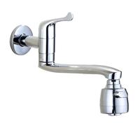 Agua fría grifo montado en la pared montado en la pared de 360 ° Fregadero de cocina Tap 2 Mode de agua Manija individual G1/2 Chrome 30 cm LWX