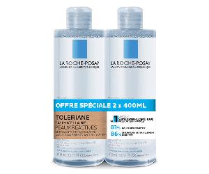 Agua micelar Toleriane Physiologique de La Roche Posay para pieles reactivas - 400 ml - Pack de 2