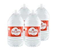 Agua Mineral Natural Solares 5 Litros - Pack 4 Garrafas (20 Litros) - pH 7,7, Sin Gas - Ideal para Hogar, Cocina y Consumo Diario