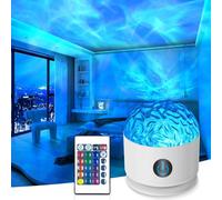 Agua Ondulación Proyector Galaxia,Lampara Efecto Agua 16 Colors，Luces Sensoriales Con Control Remoto, control de tacto de carga USB，Luz de Noche, Decoración Habitacion de Fiestas Para Niños y Adultos