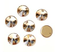 Agua perforando Gemas Redondas, 3200 GSHA Rivoli - Strass de Vidrio for Coser con Parte Trasera Plana(12mm 84Pcs)