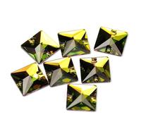 Agua perforando Gemas Redondas, 3240 Diamantes de imitación con Parte Trasera Plana, Cristales de imitación Cuadrados for Coser(16mm 36Pcs)