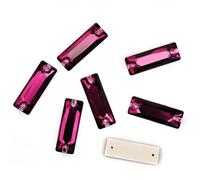 Agua perforando Gemas Redondas, 3255 Piedras de Vidrio Planas Tipo Baguette cósmicas con estrás for Coser(6x18mm 28Pcs)