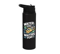 Agua Usted Esperando Scuba Diver Pun Ocean Stainless Steel Insulated Water Bottle
