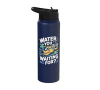 Agua Usted Esperando Scuba Diver Pun Ocean Stainless Steel Insulated Water Bottle