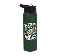 Agua Usted Esperando Scuba Diver Pun Ocean Stainless Steel Insulated Water Bottle