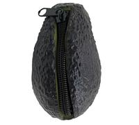 Aguacate Coin Purse Novela Realista Change Purse Cierre de Cierre Moneda Pouch 4.3x2.6 Negro PVC pequeño para Mujeres, Hombres, Regalos de Aguacate.