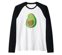 Aguacate con Corazón Camiseta Manga Raglan