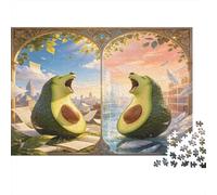 Aguacate Creativo Arte Ilustrado Puzzle de 1000 Piezas Puzzle para Adultos Papel Escena Dividida de Ensueño Relajante Decoración Hogar Regalo Familiar 52x38cm/1000pcs