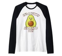 Aguacate Divertido Kawaii Vegano Vegetariano Fruta Camiseta Manga Raglan