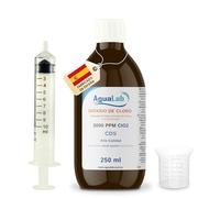 AGUALAB Dióxido de Cloro alta calidad en vídrio 250ml - CDS 3000 PPM - PH Neutro | Apto para Desinfección y Potabilización Aguas Consumo Humano - Laboratorio Español. Reg 24-20/40/90-12176