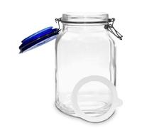 AGUALAB Tarro de Cristal con Tapa Hermética Azul 2000 ml - Bote de Vidrio Reutilizable para Conservación de Alimentos y Almacenamiento