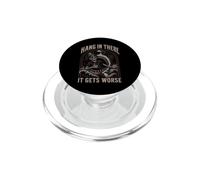 Aguanta ahí se Pone Peor tiburón Comiendo Esqueleto sarcástico PopSockets PopGrip para MagSafe