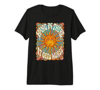 Aguantar allí se Pone Peor Humor sarcástico 70s Vintage Camiseta Premium