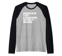 Aguantar Calor y Gente Al Mismo Tiempo Frase Graciosa Verano Camiseta Manga Raglan