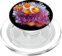 Aguas tropicales con un aspecto feliz de pez payaso PopSockets PopGrip para MagSafe