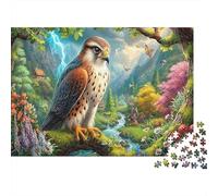 Águila 1000 Piezas PuzzlesCorriente Falcon Forest Rompecabezas Inteligentes Imposible Adultos Y Niños +14 Años Colores Variados52x38cm/1000pcs