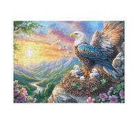 Águila Adulta con Sus Polluelos en un Nido de acantilado Puzzle 500 Piezas 3D Creativo Detallado Rompecabezas para Hombres Y Mujeres Decoración Hogar Moderno Construir Maquetas 500 PCS