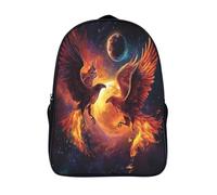 Águila And Fénix Flying Together with Wings of Fire Luna y planetas Mochilas Escolares Adolescentes Para Escuela Intermedia Niño Y Niñas Bolsas Escolares 16 inch