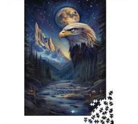 Águila Bosque Nocturno Puzzle de 1000 Piezas Puzzle para Adultos Papel Vista de Noche Familia Relajante Regalo 70x50cm/1000pcs